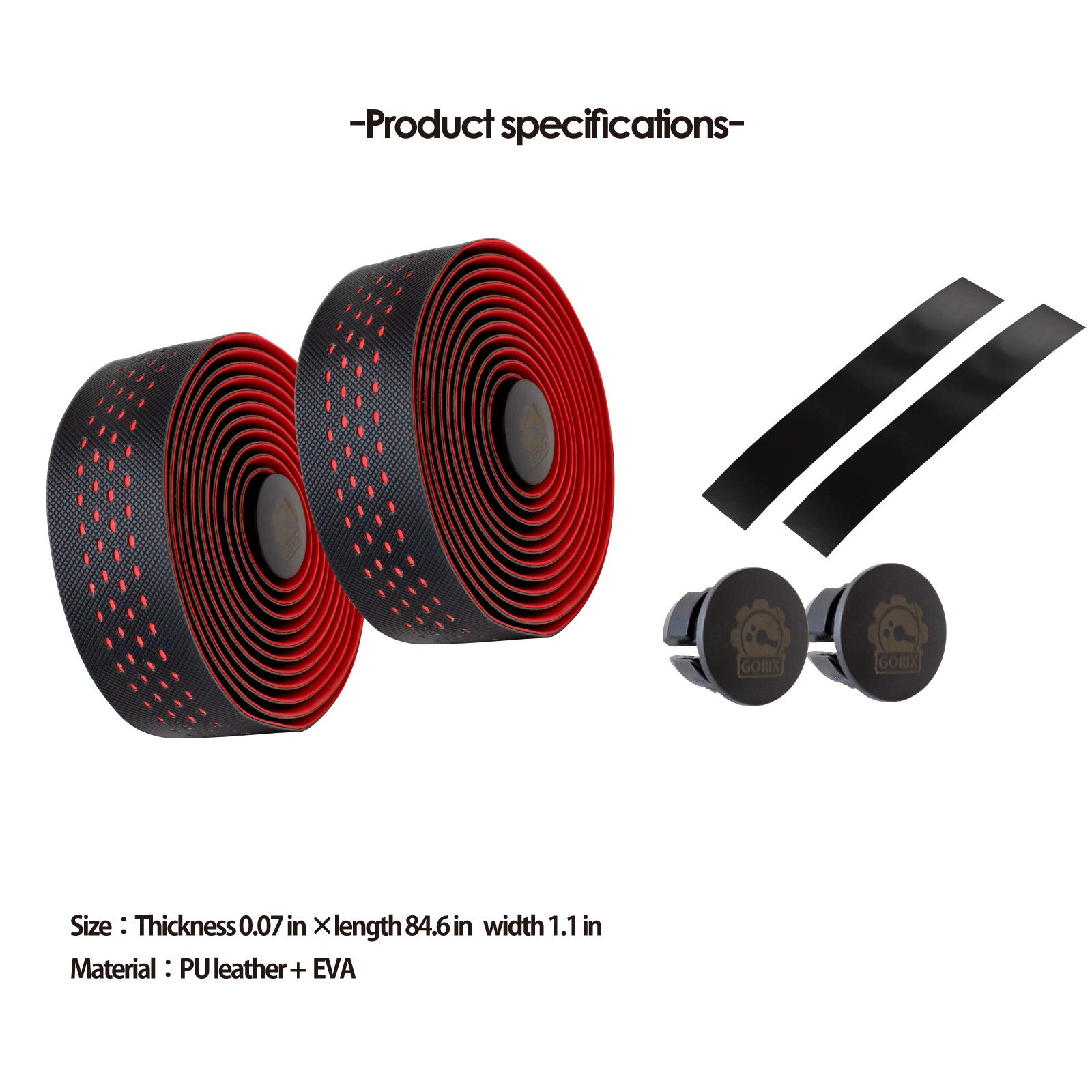 GORIX CX-PZ103 　バーテープなど　3点セット　7-2-3 GORIX[ゴリックス] 自転車グリップ バーテープ (GX-GP070 TYPE