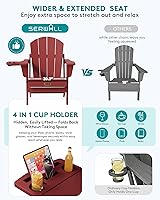 Vista 125 de SERWALL - Silla plegable Adirondack para patio, jardín, exterior, resistente a la intemperie, sillas para hoguera, color naranja