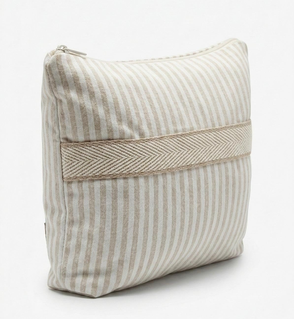Tut's Almohada de Viaje, Almohada Bandolera Firme, Transpirable y Lavable, Cojín Cervical y Lumbar, Apoyo de Brazos, Adaptable y Regulable – Negro, Beige y Celeste – Fabricado en España (Beige)