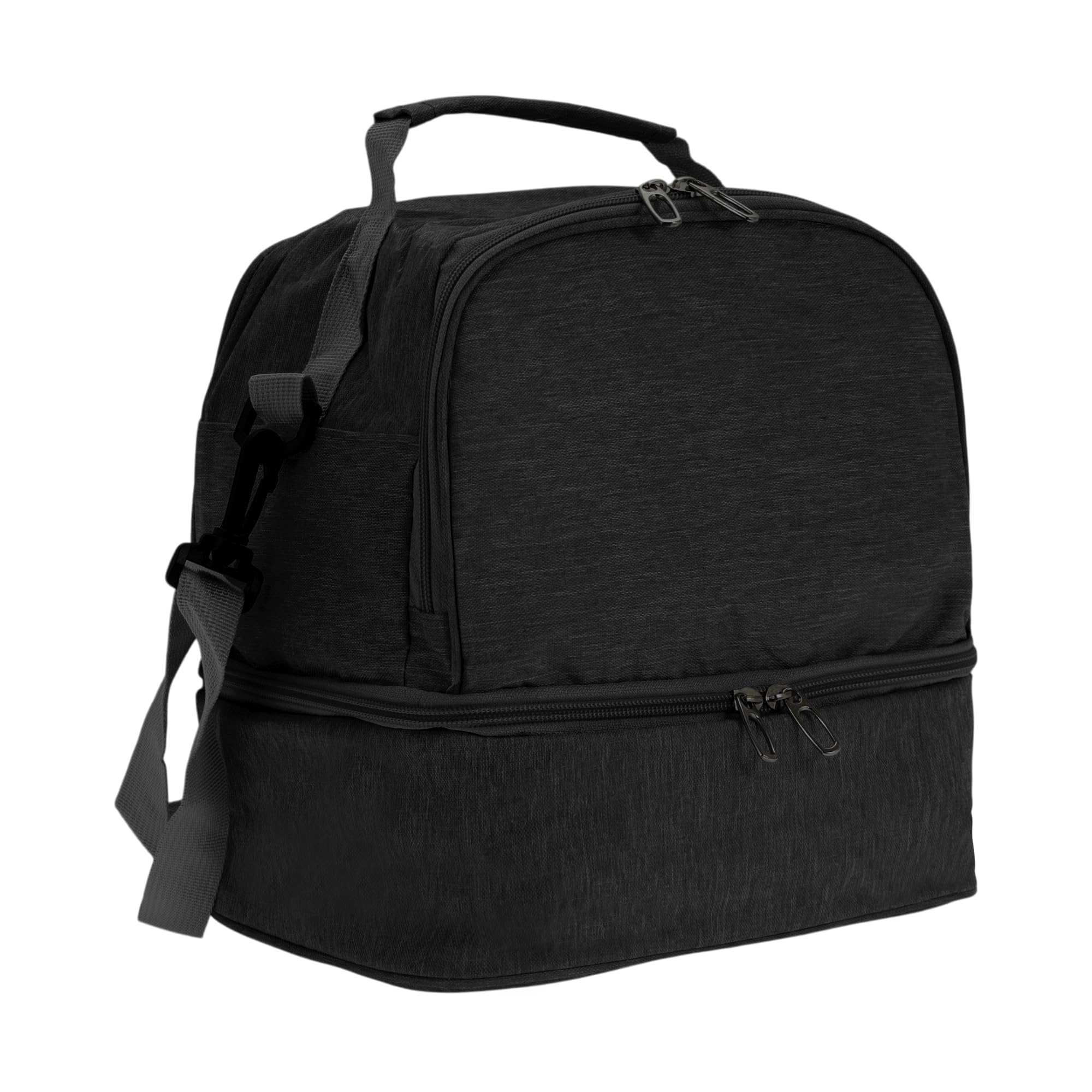 Mittagessen Tasche Schwarz 1 Stk Für Büro Isolierte Zwei Fächer