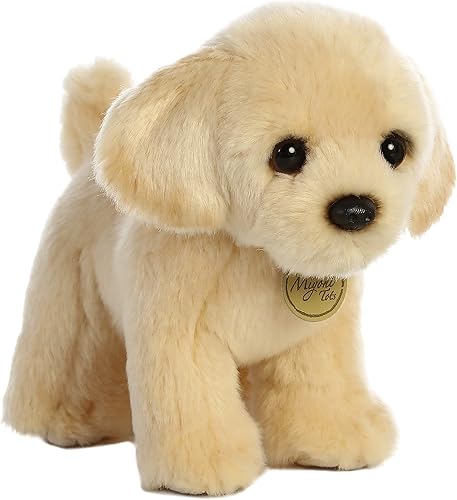 Aurora® - Adorable cachorro labrador Golden de peluche Miyoni®, detalle realista, compañía entrañable, marrón, 10 pulgadas