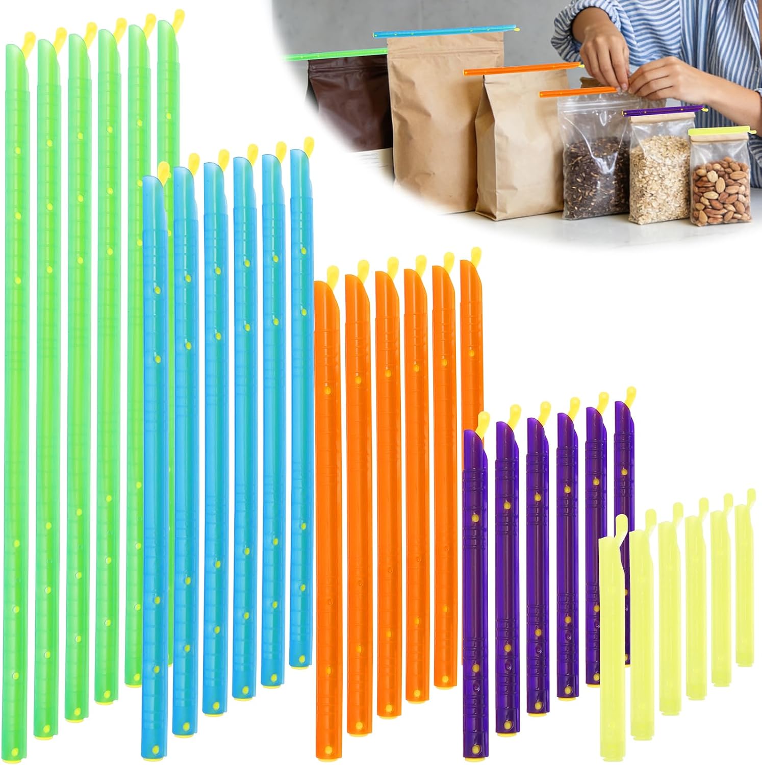 30 Pcs Bag Sealer Sticks, 5 Differ Sizes, Bags Chip Clips, Stay Fresh Bag Sealer Sticks, Keep Bags Airtight Watertight & Food Fresh, Easy Storage Accessories for Kitchen image 2