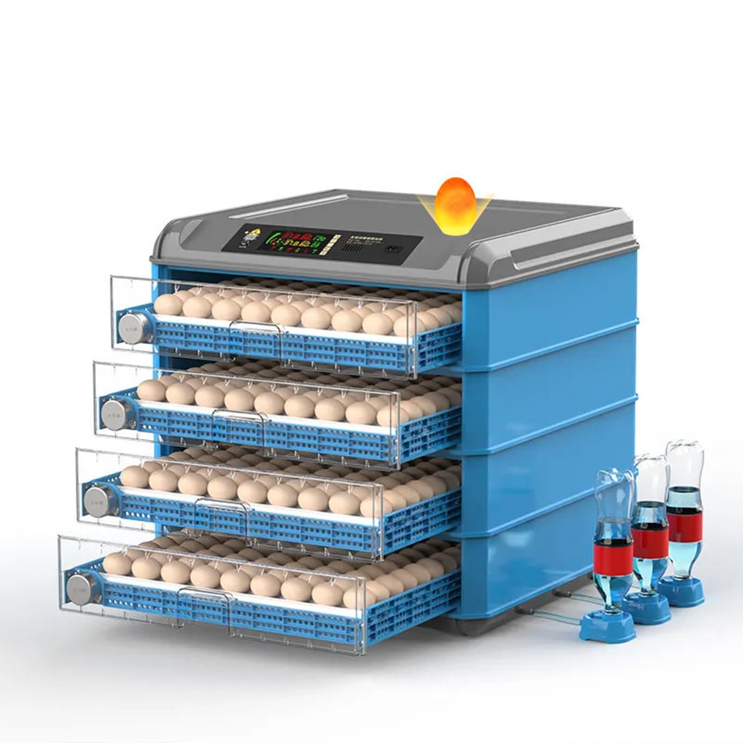 SENJINGHUA 256/500 Egg Incubator,Poultry Hatcher Machine with Humidity Display, Egg Candler, Automatic Egg Turner,Auto Water Replenishment, Air Vent, for Hatching Chickens 256