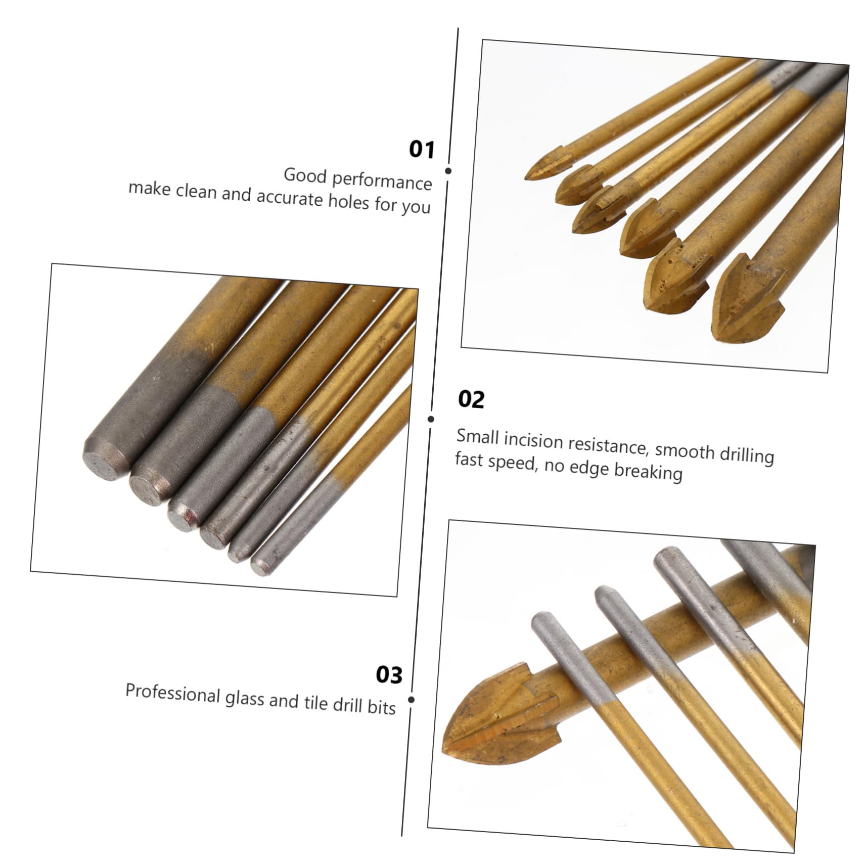 DOITOOL Brocas De Cerámica 3 Juegos Broca Para Azulejos Broca Para Cortar Vidrio De Azulejo Broca De Diamante Para Azulejos Broca Para Azulejos Broca De Vidrio Tornillo Albañilería Metal