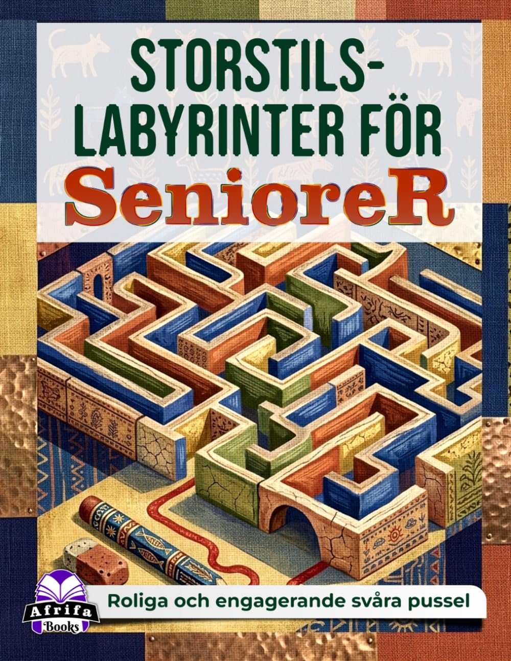 Storstils-labyrinter för seniorer: Roliga och engagerande svåra pussel med lösningar för äldre vuxna