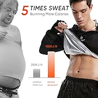 Vista 7 de HOTSUIT Sauna Suit for Men Sweat Sauna Jacket Pant Gym Workout Sweat Suits