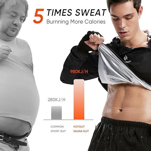 Miniatura 37 de HOTSUIT Sauna Suit for Men Sweat Sauna Jacket Pant Gym Workout Sweat Suits