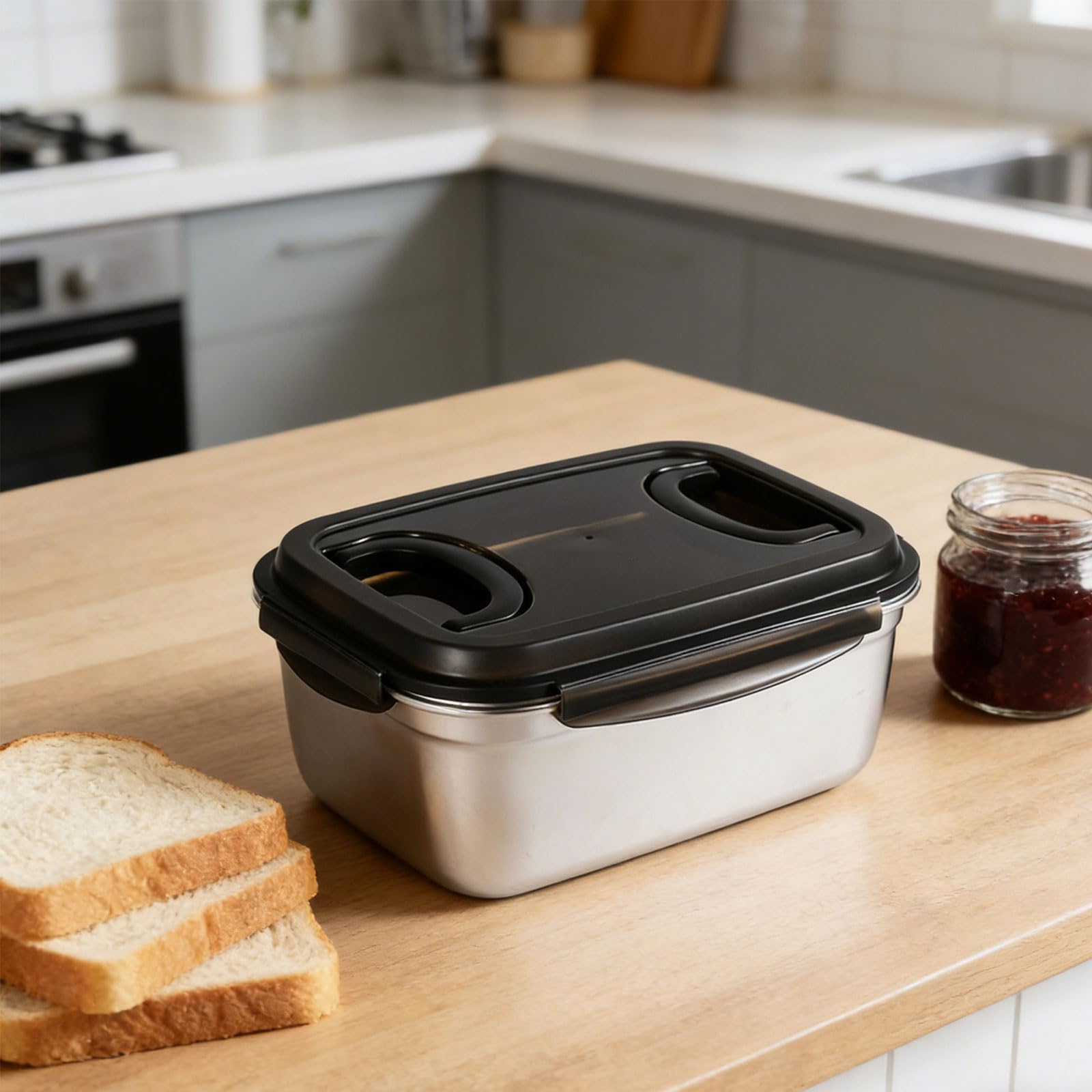 Generico Lunch Box a Prova perdite in Acciaio antiruggine con Copertura Aderente Che Mantiene i pasti Perfetti per Studenti Picnic Lunch Box a Prova perdite
