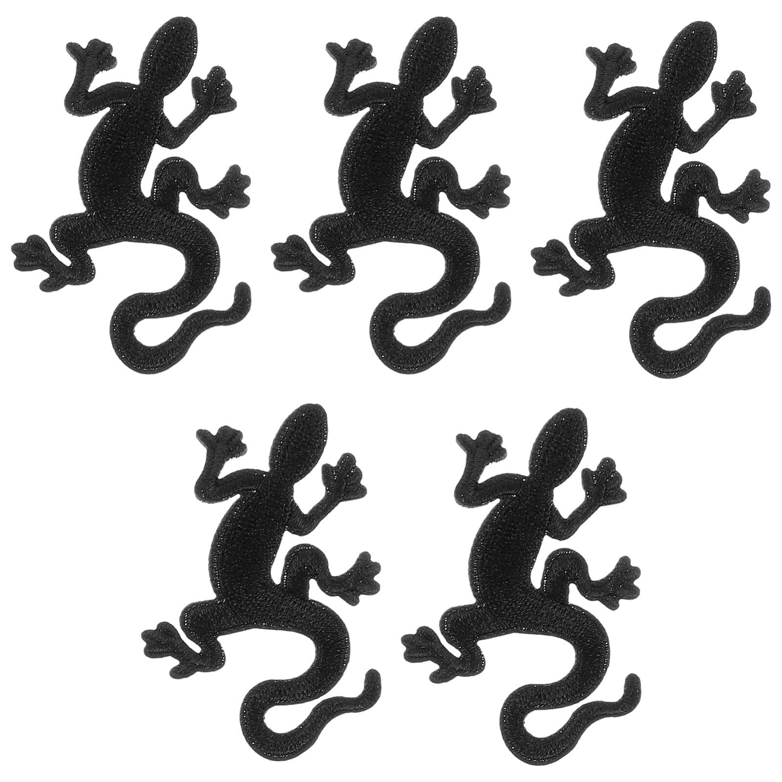 5pcs Patches Gecko Iron On Embroidered Patch DIY Funny Salamander Animal Applique for Jacket Bags Jeans Clothing Hat