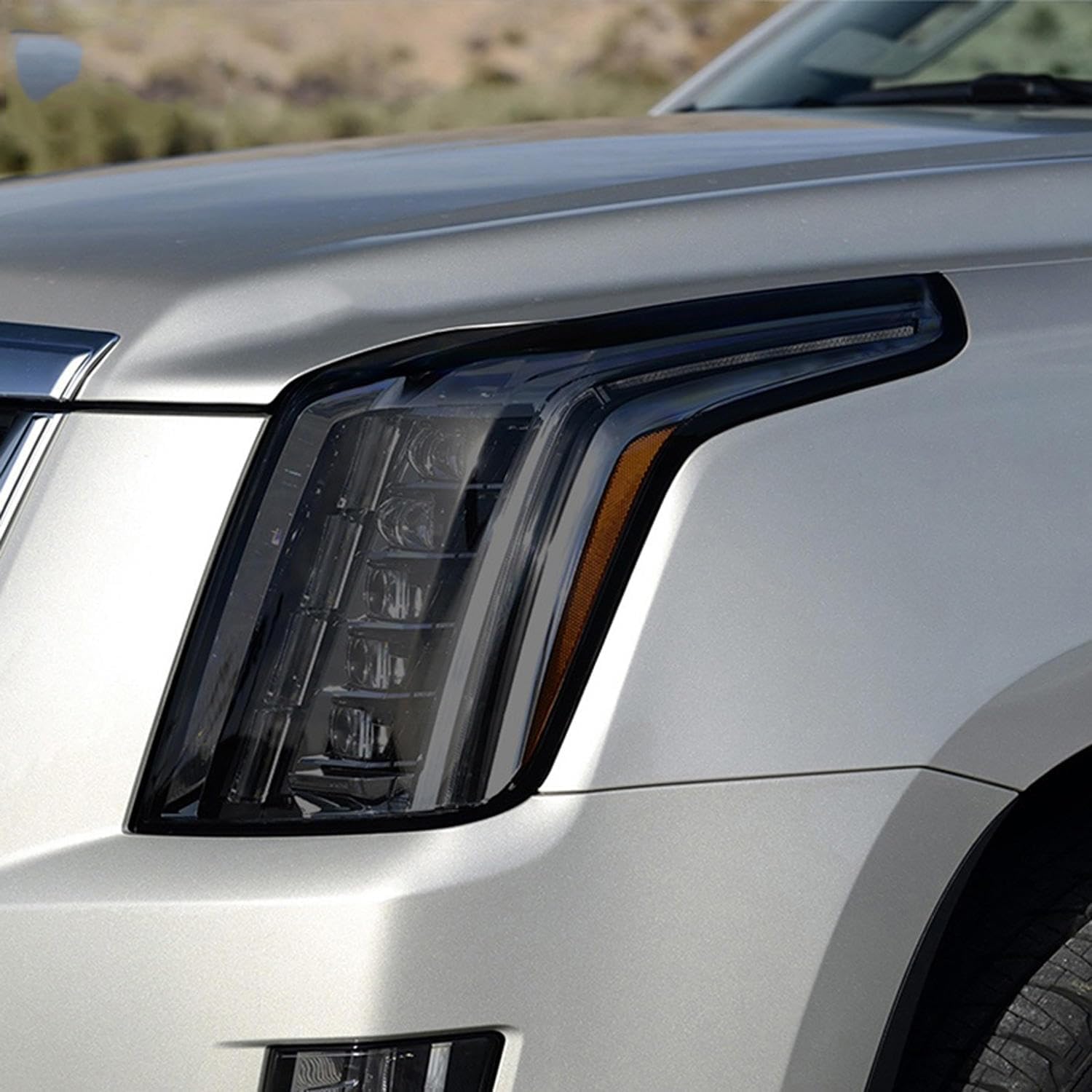 Samlng Transparent Car Front Light Film For Cadillac For Escalade 2015-2020 Car Headlight Protective Film Smoked Black Tpu Sticker