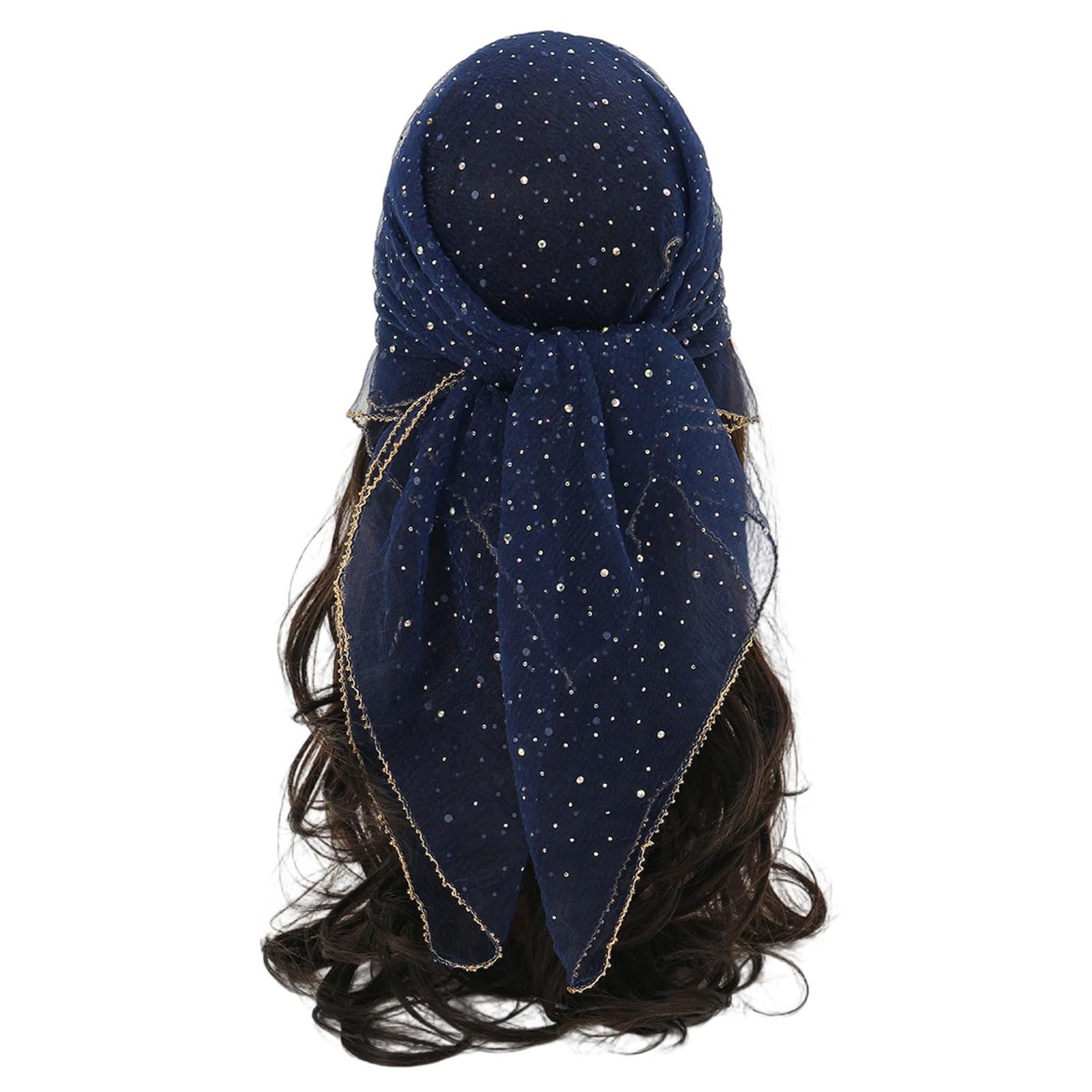MICFENY Sparkling Gemstones Embellished Head Wrap Multiple Ways To Wear For Her Stylish Daily Wear