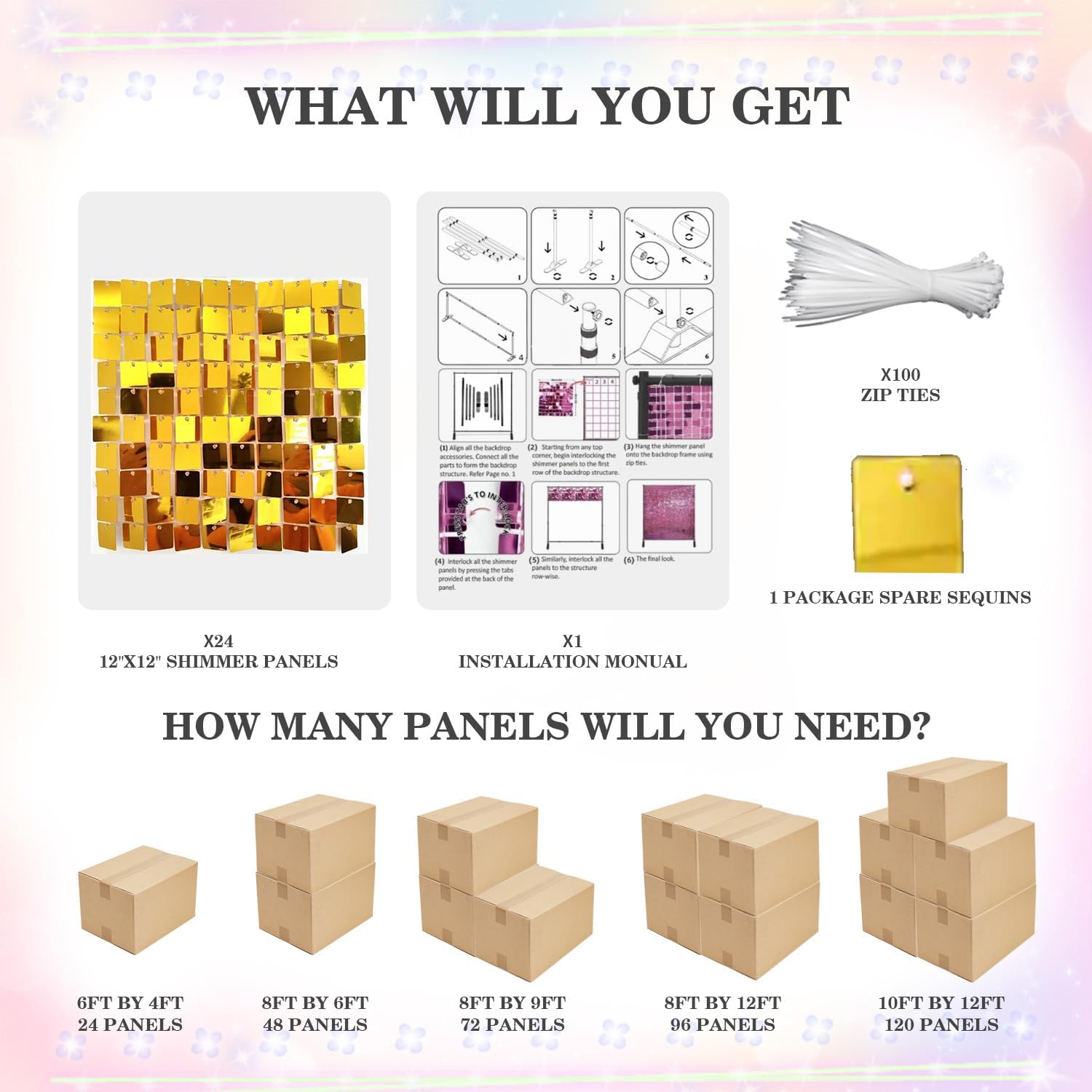 Maytopia Iridescent Silver Shimmer Wall Backdrop Sequin Wall Panels Photo Booth Props Wall Decoration Party Backdrop Decoration for Birthday Bridal Shower Wedding Anniversary Party