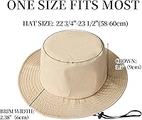 Vista 58 de PFFY Bucket Hat for Women Men Cotton Summer Sun Beach Fishing Cap Negro/Rojo (reversible)