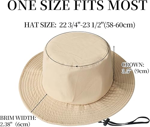 Miniatura 58 de PFFY Bucket Hat for Women Men Cotton Summer Sun Beach Fishing Cap Negro/Rojo (reversible)