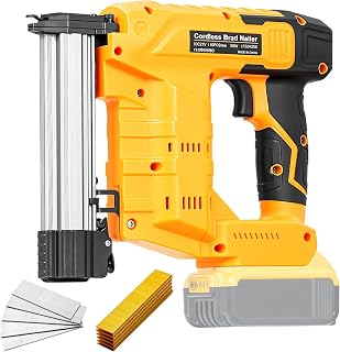 Cordless 18GA Brad Nailer for Dewalt 20V Max, 2 in 1 Electric Nail Gun Staple Gun with 18GA Nails/Staples, Battery Power Nail Gun for Trim Wood Crafting Home Carpentry (No Battery)