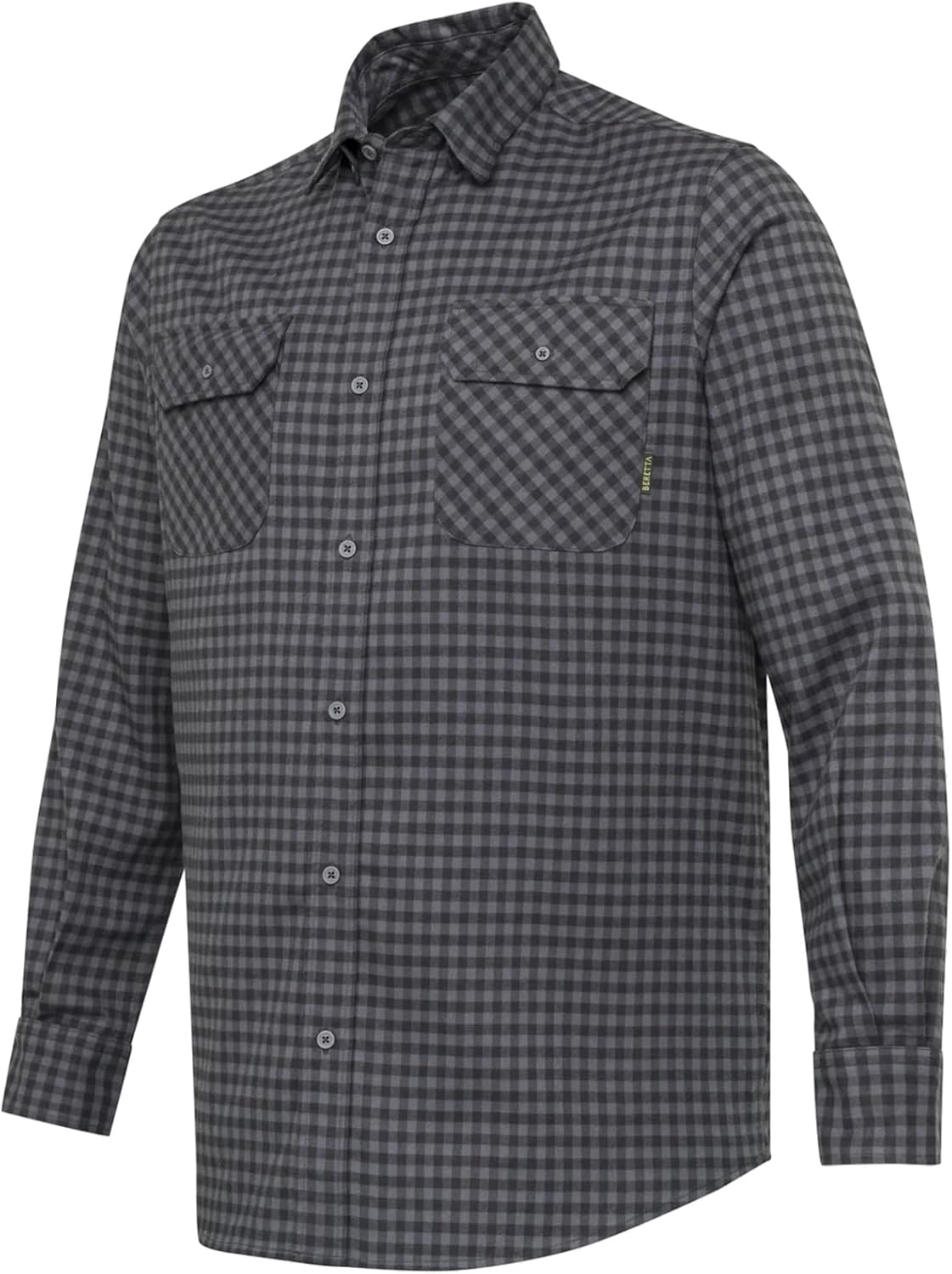 Beretta Men's Cadet Flannel Durable Soft Adjustable Casual Active Outdoor Hiking Plaid Button-Down Shirt with Chest Pockets