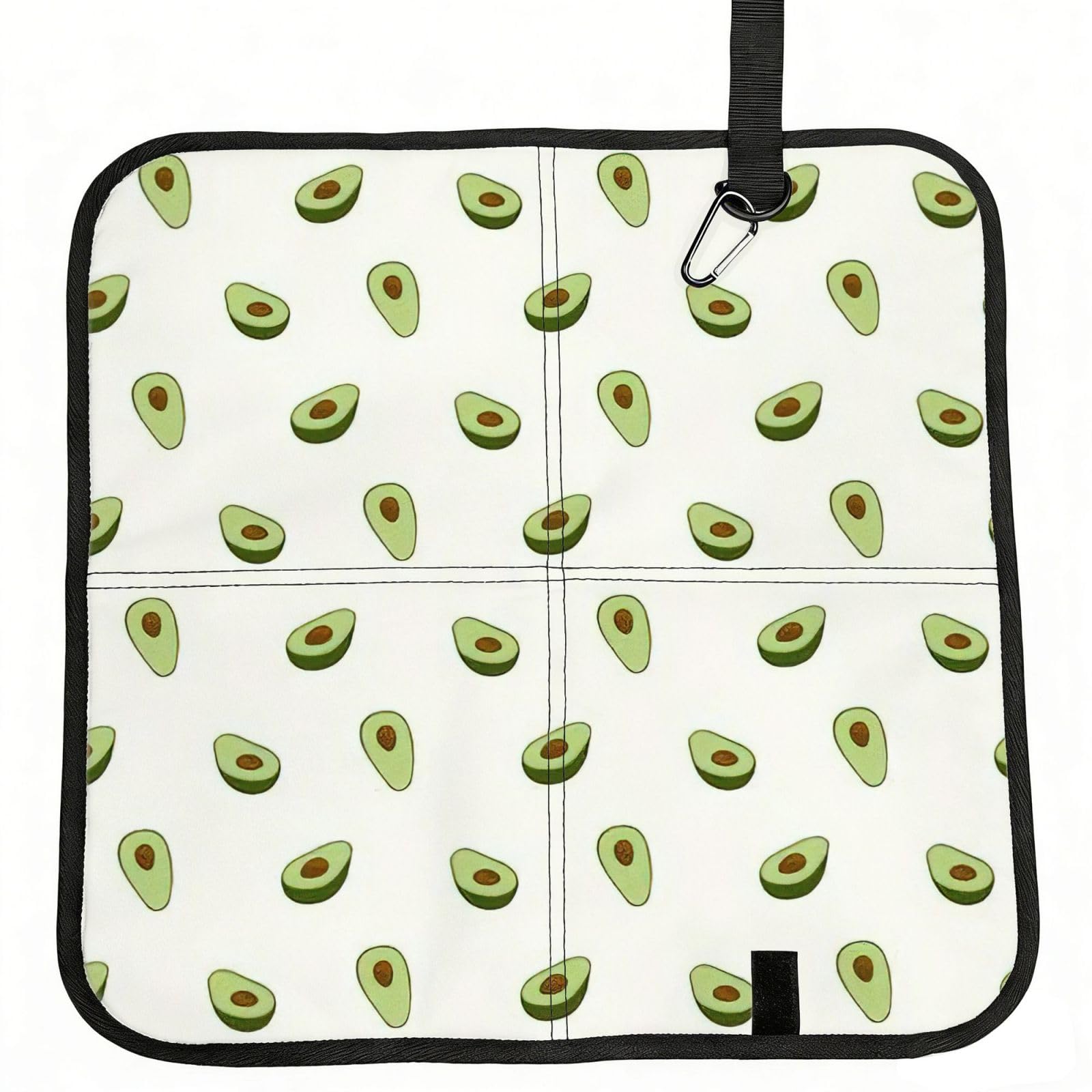 eeprty Avocado Printed Portable Seat Cushion Strap, Foldable Pad for Stadium Bleachers Hiking Travel