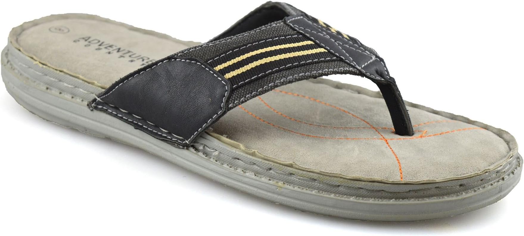 Mens Slip On Toe Post Sandals Summer Beach Walking Flip Flop Mules Shoes Size[UK 5,Black]