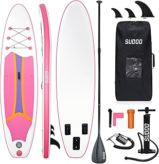 SUDOO 3M Aufblasbares Stand-Up-Paddle-Board, 15cm dick SUP Board Komplettset, rutschfest Eva-Deck Surfbrett, Komplettes Surfbrett-Set für Anfänger, Erwachsene, Angeln/Yoga