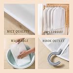 5-Pack Dust-Proof Hanging Garment Bags - PEVA Breathable Clothing Protectors with Full Zipper, Clear Storage Covers for Wardrobe & Closet Organization (100x60cm)