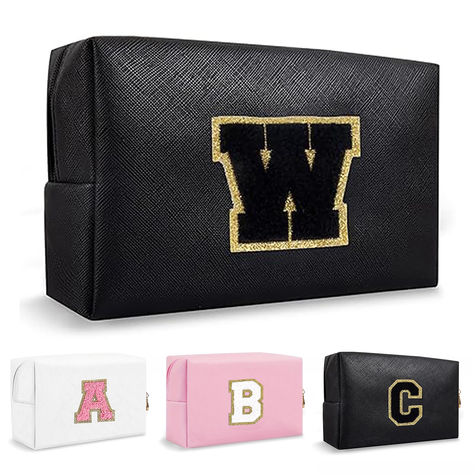 Bolsa de Maquillaje, Bolsa de Cosméticos Impermeable de Viaje, PU Cuero, Neceser de Baño, Bolsa De Aseo Y Almacenamiento para Mujer,Cosas Preppy para niñas Adolescentes (Letra A-Z) — view 115