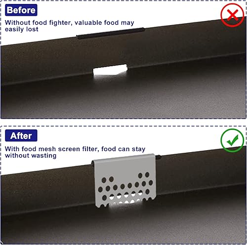 Miniatura 5 de Puerta de grasa para plancha, bloques de malla de filtro de alimentos trasero de acero inoxidable, bloqueador de trampa de grasa para parrilla con
