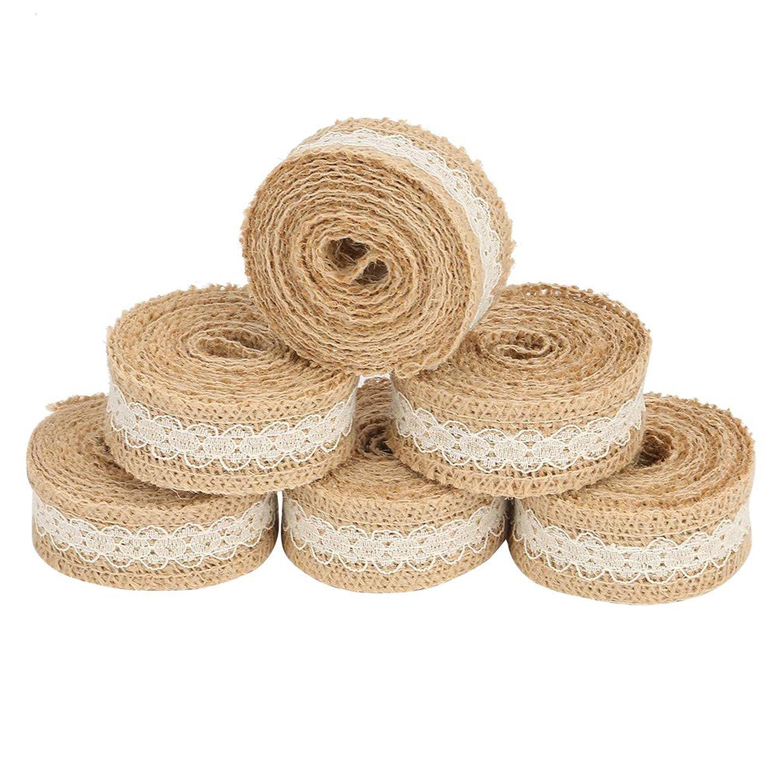 Ruban en toile de jute résistant pour loisirs créatifs et décoration de mariage