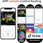WiFi Alimentation automatique de poisson avec 2.5K Caméra, 2.4/5G Smart App Remote Contro & Minuterie d'alimentation de vacances, Feeder aquatique de précision, 230ML Distributeur d'aliments pour poissons pour l'agriculture 10+ Citernes à gazon