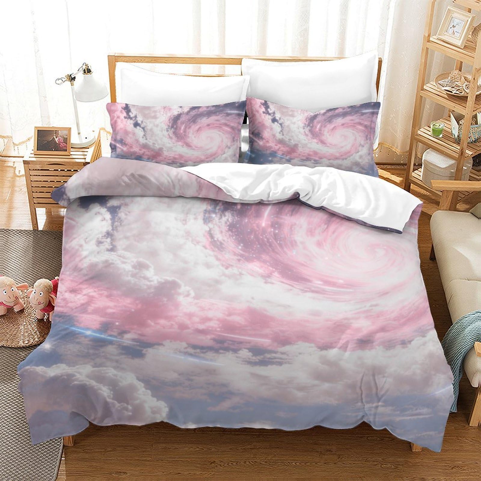 Housse de couette 3D Nuages oniriques, le cadeau idéal en linge de lit microfibre douce 260x220