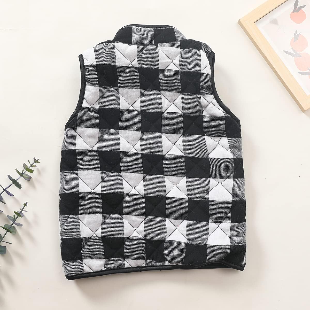 XFGLCK Toddler Kids Baby Girls Vest Coat Plaid Zipper Jacket Christmas Outfits Sleeveless Fall Winter Outwear with Pocket - Image 4