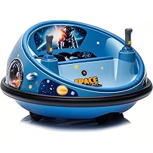 360 Spinning Electric Bumper Car for Kids, 12V Remote Control Ride-on Toy with LED Lights & Soft Bumpers, Rechargeable Battery for Indoor Outdoor Fun