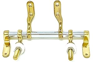 Sanderson Toilet Seat Hinge Hardware Kit, Polished Brass & Chrome Finish