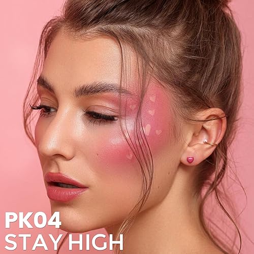 Miniatura 2 de FOCALLURE Rubor líquido en crema sedoso, deja un aspecto de maquillaje mate y rocío, fácil de aplicar y crear un rubor natural, maquillaje facial de