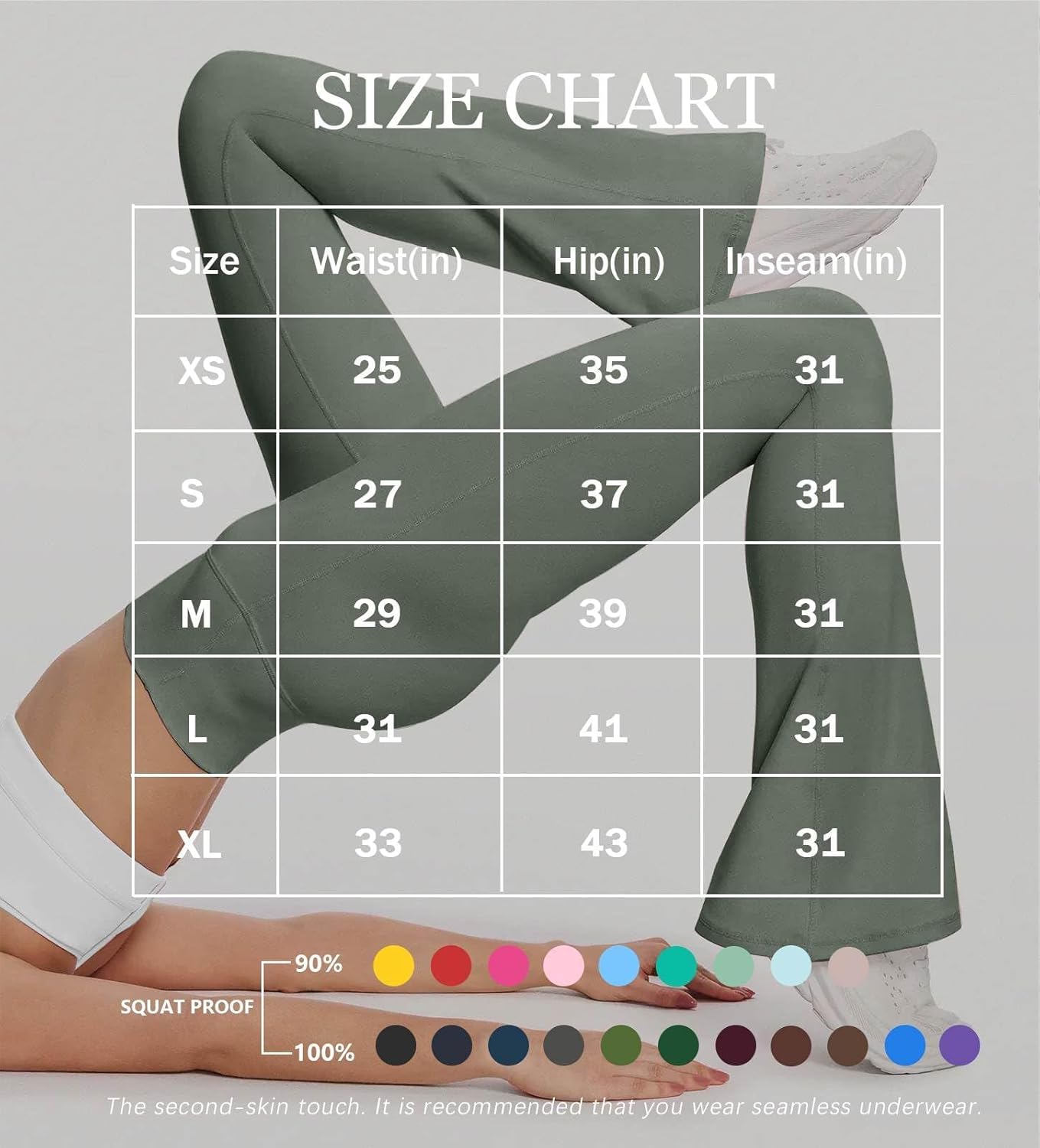 Unthewe High Waisted Flare Leggings for Women Tummy Control Butt Lifting Workout Yoga Wide Leg Pants