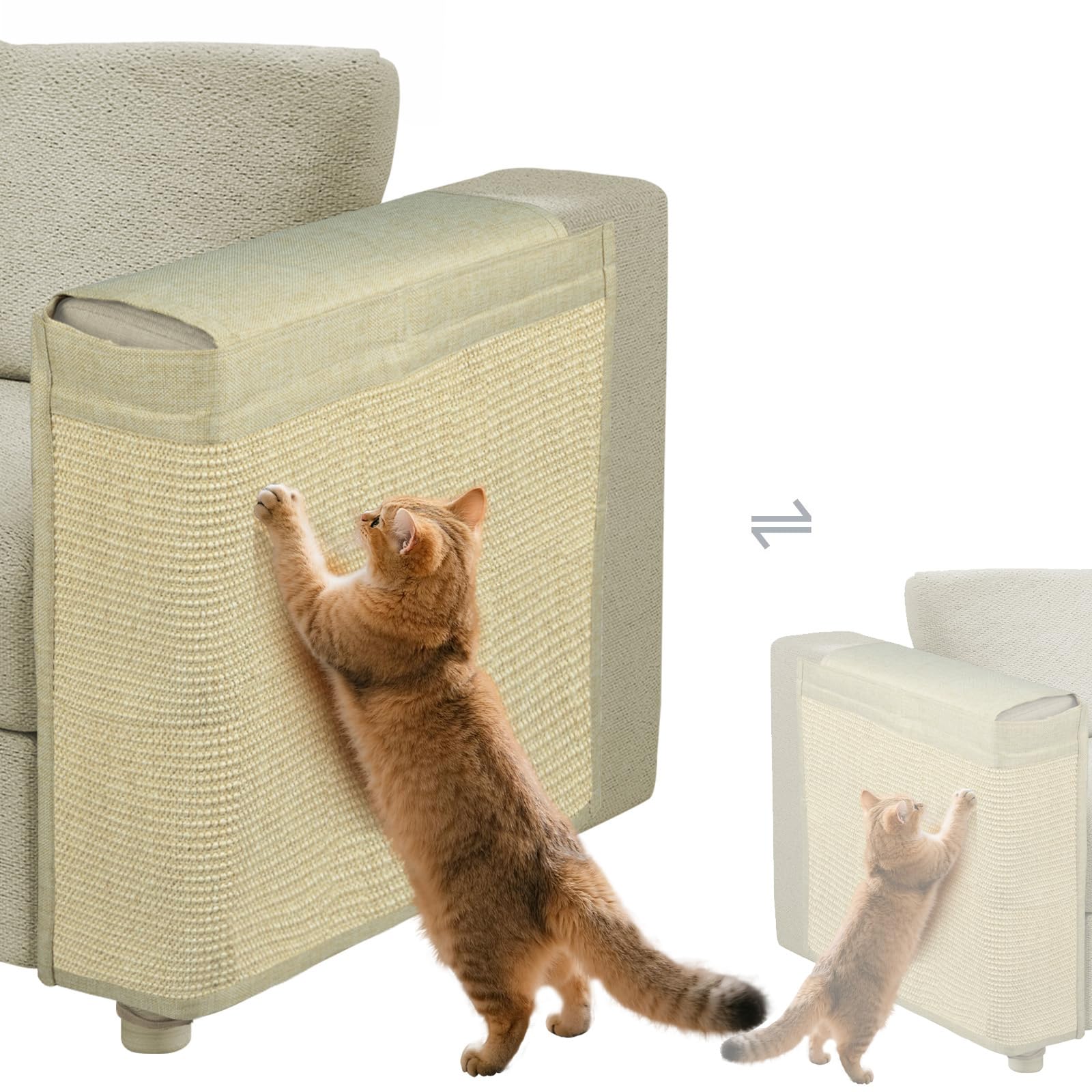 Protection de canapé haut de gamme anti-griffes de chat double face