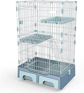 ZIFTtyA Jaula Grande for Mascotas, Jaula Familiar for Mascotas con Caja de Almacenamiento, Caja de Grande, Azul, 83 x 59 x 132 cm