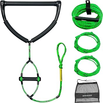 75FT Water Ski Rope with 15in Handles & 6.3in Small Handle Tow Rope for Tubing for 4 Sections,Suitable Forwatersports Rope for Wakeboard, Kneeboard, and Water Skiing