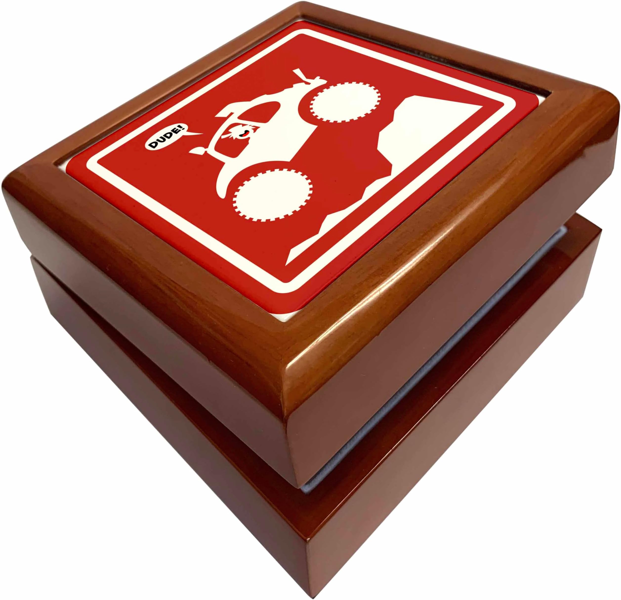 3dRosethis baja bug is racing and jumping off road, featured on a red warning sign, Jewelry Box jb-124085-1