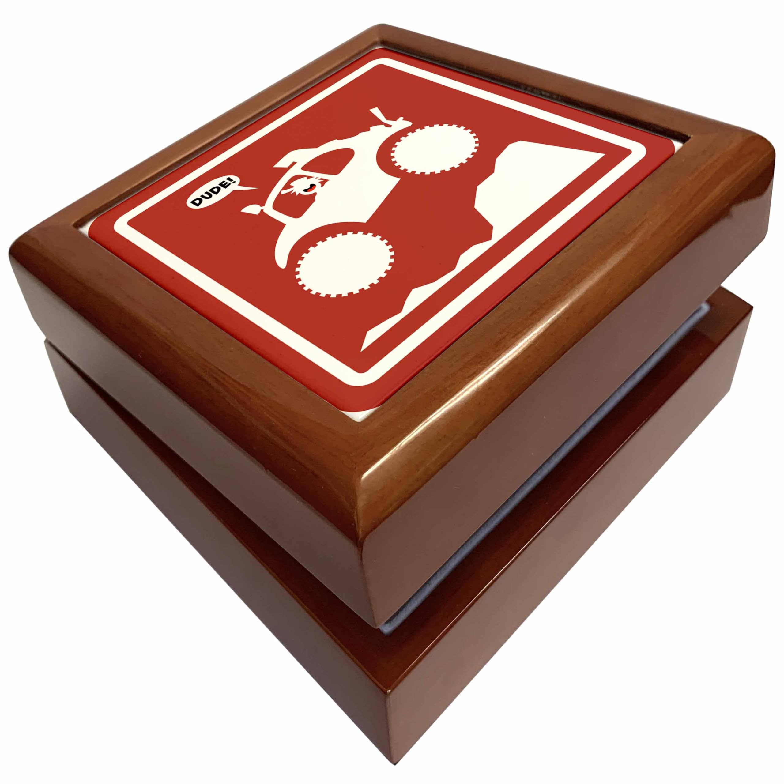 3dRosethis baja bug is racing and jumping off road, featured on a red warning sign, Jewelry Box jb-124085-1