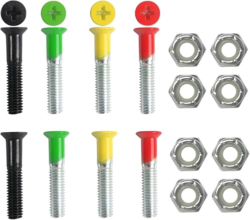 Miniatura 7 de Dimebag Hardware Montaje Monopatín Tuercas y Pernos 1" Phillips - Monopatín Truck Hardware - Muchos Colores