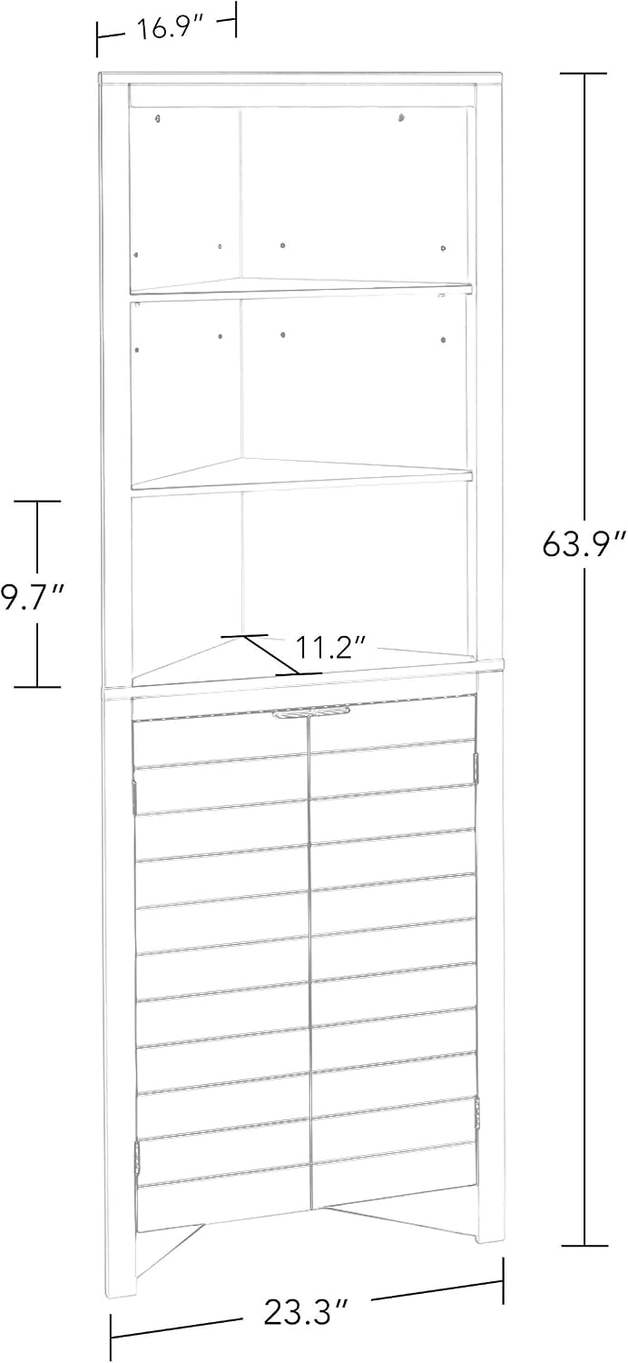 RiverRidge Madison Tall Corner Cabinet-Gray, No Size, Grey