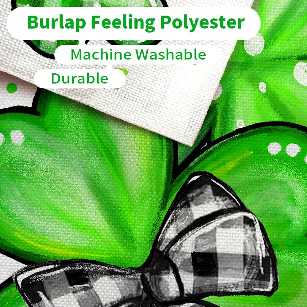 CROWNED BEAUTY St Patricks Day Garden Flag Shamrocks Clover 12x18 Inch Double Sided Green Holiday Decoration for Outdoor Lawn Yard CF1928-12 - Image 7