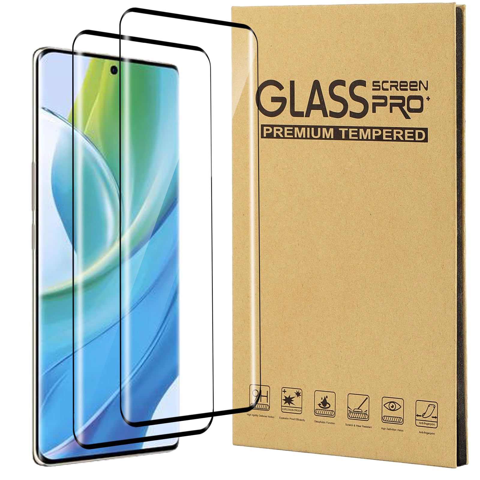 CONAPIKA Screen Protector for Vivo V29 5G/Vivo V29 Lite 5G, Pack of 2, HD Clear Anti-Scratch Tempered Glass [Fingerprint ID Compatible] Full Coverage Anti-Oil Protective Glass Film Screen Protector