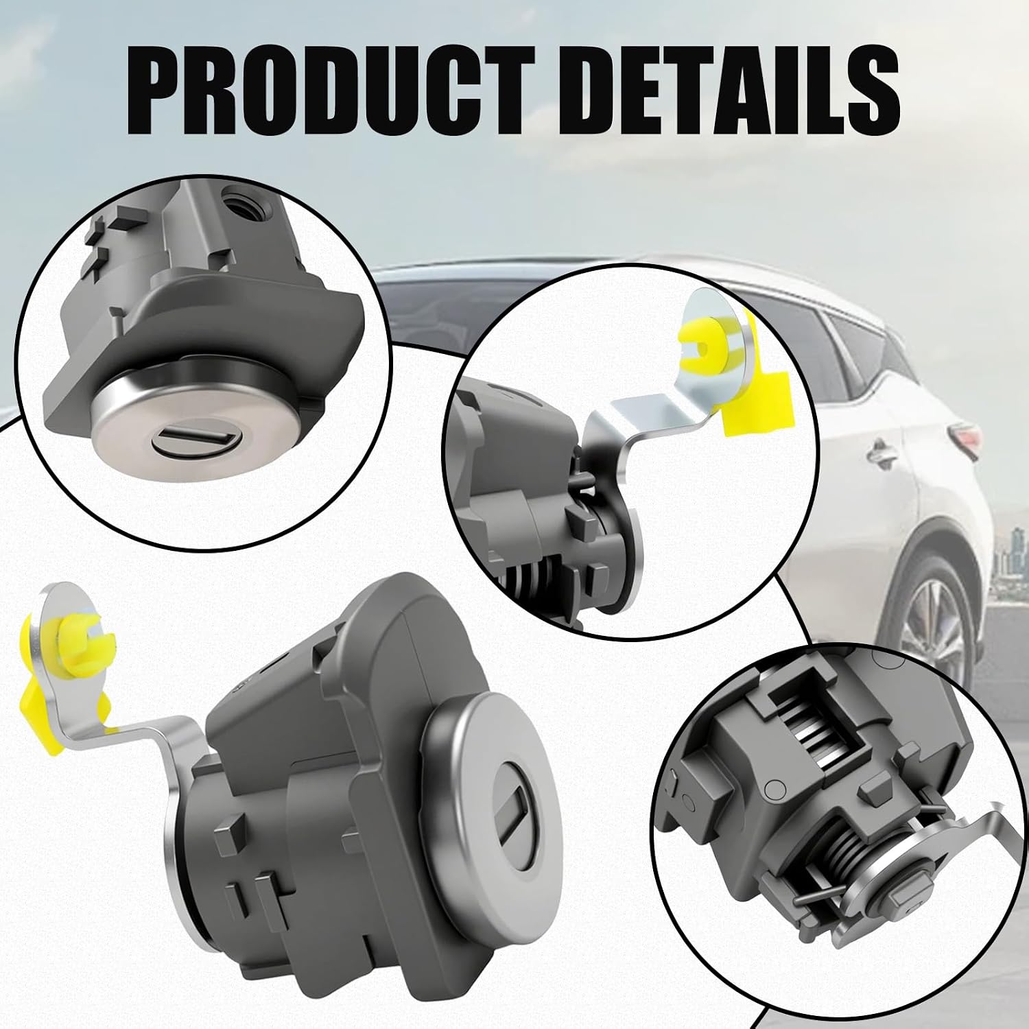 Left Front Drivers Side Door Lock Cylinder with 2 Keys Compatible with Nissan Altima Maxima Murano Pathfinder 2.0L 2.5L 3.5L 2013-2024