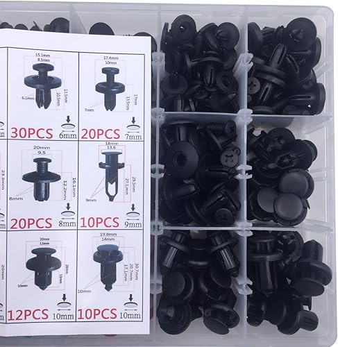 Miniatura 7 de Lantee Kit surtido de clips de retención para panel de puerta de parachoques de automóvil, 299 piezas, remaches de nailon para