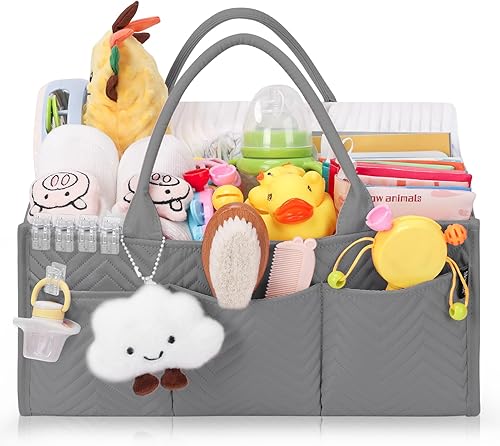 Skycase Organizador grande de pañales, organizadores de bebé y almacenamiento para artículos esenciales para recién nacidos, cesta de almacenamiento