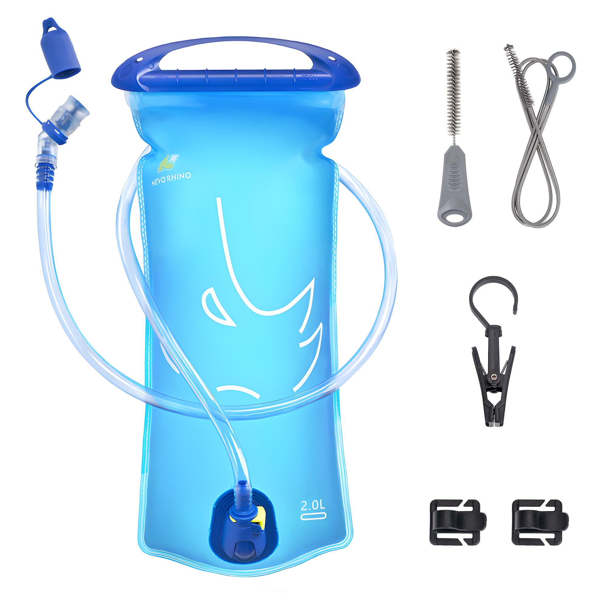 N NEVO RHINO Hydration Bladder 1.5L-3L Kit,Water Bladder for Running Vest | Leak - Proof BPA -Free High-Flow Bite Water Reservoir Storage Bag with Cleaning Kit for Hiking Backpack Hydration Pack-picture-16