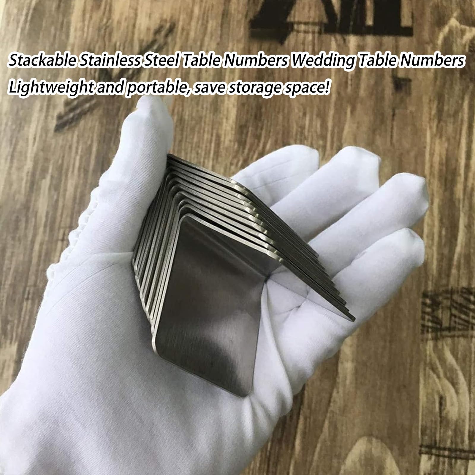 Números de Mesa para Bodas, Tarjetas Apilables Tipo Carpa para Restaurantes, Números de Mesa de Acero Inoxidable (1-20/25/30, Doble Cara)/1-50