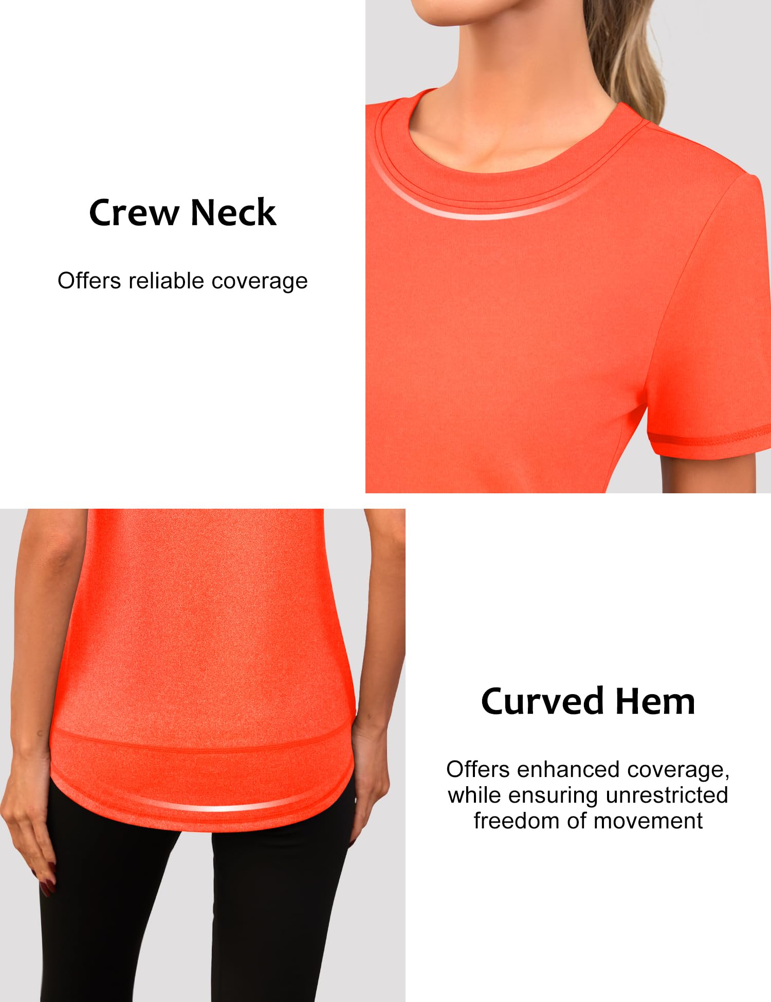 Camiseta Deportiva Mujer Slim Fit Camisetas de Manga Corta Ropa Deporte Secado Rápido para Yoga Running Fitness — view 5
