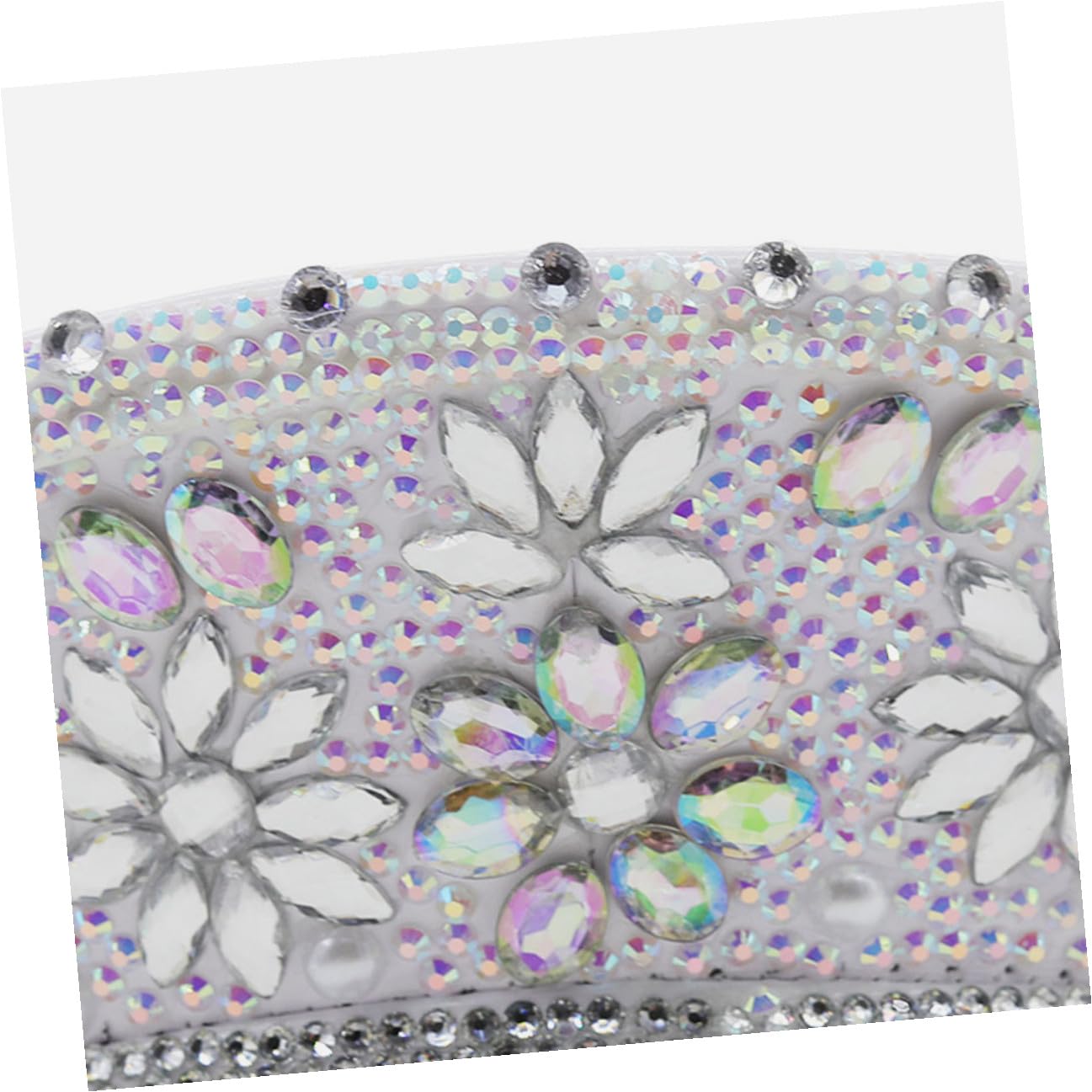 Uonlytech Sombrero Cuero Cómodo para Novia de Blanco de Gemas de Imitación y Talla Ajustable para Despedidas de Soltera y Bodas